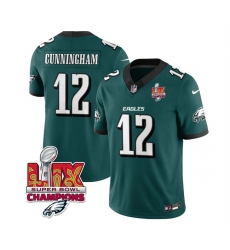 Men Philadelphia Eagles 12 Randall Cunningham Green 2025 Eagles Logo Super Bowl LIX Patch New F U S E Vapor Limited Stitched Football Jersey Men Philadelphia Eagles 12 Randall Cunningham Green 2025 Eagles Logo Super Bowl LIX Patch New F U S E Vapor Limited Stitched Football Jersey