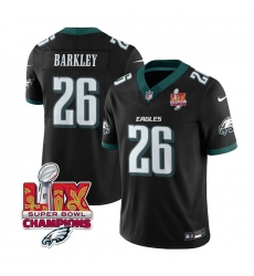Men Philadelphia Eagles 26 Saquon Barkley Black 2025 Eagles Logo Super Bowl LIX Patch New F U S E Vapor Untouchable Limited Stitched Football Jersey Men Philadelphia Eagles 26 Saquon Barkley Black 2025 Eagles Logo Super Bowl LIX Patch New F U S E Vapor Untouchable Limited Stitched Football Jersey