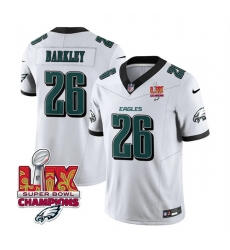 Men Philadelphia Eagles 26 Saquon Barkley White 2025 Eagles Logo Super Bowl LIX Patch New F U S E Vapor Untouchable Limited Stitched Football Jersey Men Philadelphia Eagles 26 Saquon Barkley White 2025 Eagles Logo Super Bowl LIX Patch New F U S E Vapor Untouchable Limited Stitched Football Jersey