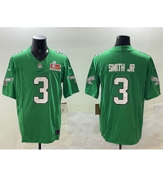 Men Philadelphia Eagles 3 Nolan Smith Jr Green 2025 Super Bowl LIX Patch F U S E Throwback Vapor Untouchable Limited Stitched Football Jersey Men Philadelphia Eagles 3 Nolan Smith Jr Green 2025 Super Bowl LIX Patch F U S E Throwback Vapor Untouchable Limited Stitched Football Jersey