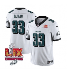 Men Philadelphia Eagles 33 Cooper DeJean White 2025 Eagles Logo Super Bowl LIX Patch New F U S E Vapor Untouchable Limited Stitched Football Jersey Men Philadelphia Eagles 33 Cooper DeJean White 2025 Eagles Logo Super Bowl LIX Patch New F U S E Vapor Untouchable Limited Stitched Football Jersey