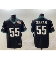 Men Philadelphia Eagles 55 Brandon Graham Black 2025 Super Bowl LIX Patch Vapor Untouchable Limited Stitched Football Jersey Men Philadelphia Eagles 55 Brandon Graham Black 2025 Super Bowl LIX Patch Vapor Untouchable Limited Stitched Football Jersey