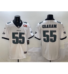 Men Philadelphia Eagles 55 Brandon Graham White 2025 Super Bowl LIX Patch New Vapor Untouchable Limited Stitched Football Jersey Men Philadelphia Eagles 55 Brandon Graham White 2025 Super Bowl LIX Patch New Vapor Untouchable Limited Stitched Football Jersey