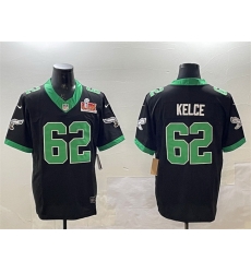Men Philadelphia Eagles 62 Jason Kelce Black 2025 Super Bowl LIX Patch F U S E Vapor Untouchable Limited Stitched Football Jersey Men Philadelphia Eagles 62 Jason Kelce Black 2025 Super Bowl LIX Patch F U S E Vapor Untouchable Limited Stitched Football Jersey