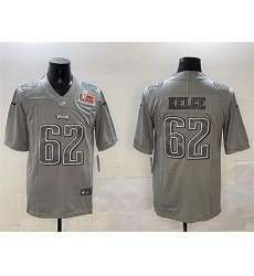Men Philadelphia Eagles 62 Jason Kelce Grey 2025 Super Bowl LIX Patch Atmosphere Fashion Vapor Untouchable Limited Stitched Football Jersey Men Philadelphia Eagles 62 Jason Kelce Grey 2025 Super Bowl LIX Patch Atmosphere Fashion Vapor Untouchable Limited Stitched Football Jersey