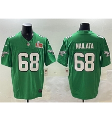 Men Philadelphia Eagles 68 Jordan Mailata Green 2025 Super Bowl LIX Patch F U S E Throwback Vapor Untouchable Limited Stitched Football Jersey Men Philadelphia Eagles 68 Jordan Mailata Green 2025 Super Bowl LIX Patch F U S E Throwback Vapor Untouchable Limited Stitched Football Jersey