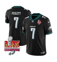 Men Philadelphia Eagles 7 Kenny Pickett Black 2025 Eagles Logo Super Bowl LIX Patch New F U S E Vapor Limited Stitched Football Jersey Men Philadelphia Eagles 7 Kenny Pickett Black 2025 Eagles Logo Super Bowl LIX Patch New F U S E Vapor Limited Stitched Football Jersey