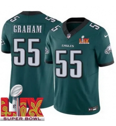 Men Philadelphia Eagles Brandon Graham #55 Green 2024 2025 Super Bowl LIX F U S E Stitched NFL Jersey Men Philadelphia Eagles Brandon Graham #55 Green 2024 2025 Super Bowl LIX F U S E Stitched NFL Jersey