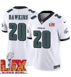 Men Philadelphia Eagles Brian Dawkins #20 White 2024 2025 Super Bowl LIX F U S E Stitched NFL Jersey Men Philadelphia Eagles Brian Dawkins #20 White 2024 2025 Super Bowl LIX F U S E Stitched NFL Jersey