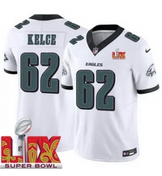 Men Philadelphia Eagles Jason Kelce #62 White 2024 2025 Super Bowl LIX F U S E Stitched NFL Jersey Men Philadelphia Eagles Jason Kelce #62 White 2024 2025 Super Bowl LIX F U S E Stitched NFL Jersey
