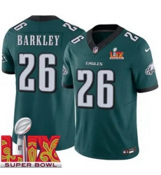 Men Philadelphia Eagles Saquon Barkley #26 Green 2024 2025 Super Bowl LIX F U S E Stitched NFL Jersey Men Philadelphia Eagles Saquon Barkley #26 Green 2024 2025 Super Bowl LIX F U S E Stitched NFL Jersey