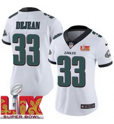 Women Philadelphia Eagles Cooper DeJean #33 White 2024 2025 Super Bowl LIX F U S E Stitched NFL Jersey Women Philadelphia Eagles Cooper DeJean #33 White 2024 2025 Super Bowl LIX F U S E Stitched NFL Jersey