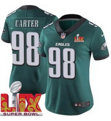 Women Philadelphia Eagles Jalen Carter #98 Green 2024 2025 Super Bowl LIX F U S E Stitched NFL Jersey Women Philadelphia Eagles Jalen Carter #98 Green 2024 2025 Super Bowl LIX F U S E Stitched NFL Jersey