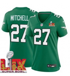 Women Philadelphia Eagles Quinyon Mitchell #27 Kelly Green 2024 2025 Super Bowl LIX F U S E Stitched NFL Jersey Women Philadelphia Eagles Quinyon Mitchell #27 Kelly Green 2024 2025 Super Bowl LIX F U S E Stitched NFL Jersey