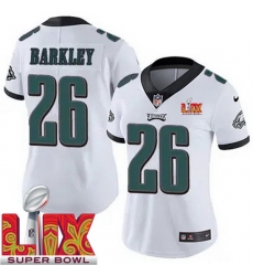 Women Philadelphia Eagles Saquon Barkley #26 White 2024 2025 Super Bowl LIX F U S E Stitched NFL Jersey Women Philadelphia Eagles Saquon Barkley #26 White 2024 2025 Super Bowl LIX F U S E Stitched NFL Jersey