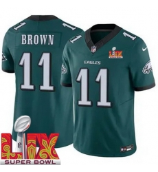 Youth Philadelphia Eagles A.J. Brown #11 Green 2024 2025 Super Bowl LIX F U S E Stitched NFL Jersey Youth Philadelphia Eagles A.J. Brown #11 Green 2024 2025 Super Bowl LIX F U S E Stitched NFL Jersey