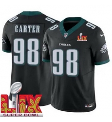 Youth Philadelphia Eagles Jalen Carter #98 Black 2024 2025 Super Bowl LIX F U S E Stitched NFL Jersey Youth Philadelphia Eagles Jalen Carter #98 Black 2024 2025 Super Bowl LIX F U S E Stitched NFL Jersey