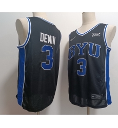 BYU Cougars #3 Egor Demin Navy Blue Stitched NCAA Basketball Jersey BYU Cougars #3 Egor Demin Navy Blue Stitched NCAA Basketball Jersey