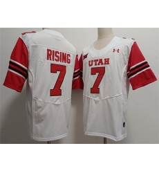 Men Utah Utes Cameron Rising #7 White Stitched NCAA Football Jersey Men Utah Utes Cameron Rising #7 White Stitched NCAA Football Jersey
