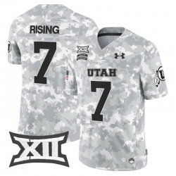 Men Women Youth Utah Utes 7 Cameron Rising 2024 Salute to Service Vapor Limited Jersey Arctic Camo All Stitched