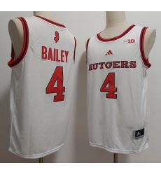 Men Rutgers Scarlet Knights #4 Ace Bailey White Stitched Basketball Jersey Men Rutgers Scarlet Knights #4 Ace Bailey White Stitched Basketball Jersey