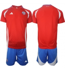 Men Chile Custom 2024 25 Red Home Soccer Jersey Suit