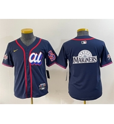 Youth American League Seattle Mariners Team Big Logo Navy 2025 All Star Edition Limited Stitched Baseball Jersey Youth American League Seattle Mariners Team Big Logo Navy 2025 All Star Edition Limited Stitched Baseball Jersey