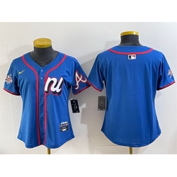 Youth National League Atlanta Braves Blank Blue 2025 All Star Edition Limited Stitched Baseball Jersey