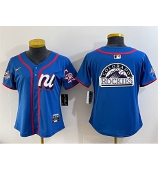 Youth National League Colorado Rockies Team Big Logo Blue 2025 All Star Edition Limited Stitched Baseball Jersey Youth National League Colorado Rockies Team Big Logo Blue 2025 All Star Edition Limited Stitched Baseball Jersey