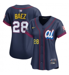 Women American League 28 Javier B E1ez Navy 2025 All Star Edition Limited Stitched Baseball Jersey 