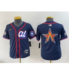 Women American League Houston Astros Team Big Logo Navy 2025 All Star Edition Limited Stitched Baseball Jersey  1