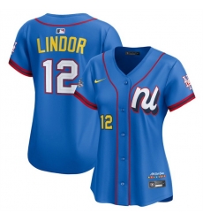 Women National League 12 Francisco Lindor Blue 2025 All Star Edition Limited Stitched Baseball Jersey Women National League 12 Francisco Lindor Blue 2025 All Star Edition Limited Stitched Baseball Jersey