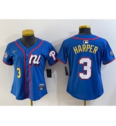 Women National League 3 Bryce Harper Blue 2025 All Star Edition Limited Stitched Baseball Jersey Women National League 3 Bryce Harper Blue 2025 All Star Edition Limited Stitched Baseball Jersey