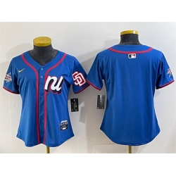 Women National League San Diego Padres Blank Blue 2025 All Star Edition Limited Stitched Baseball Jersey 