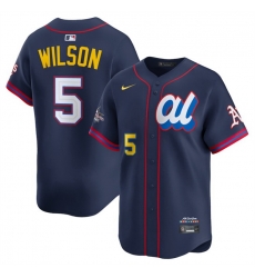 Men American League 5 Jacob Wilson Navy 2025 All Star Edition Limited Stitched Baseball Jersey