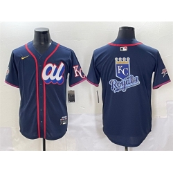 Men American League Kansas City Royals Team Big Logo Navy 2025 All Star Edition Limited Stitched Baseball Jersey 1