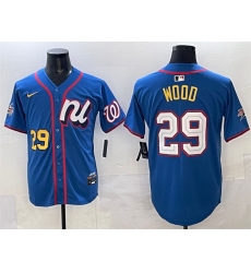 Men National League 29 James Wood Blue 2025 All Star Edition Limited Stitched Baseball Jersey