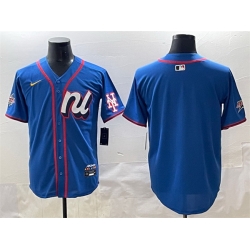 Men National League New York Mets Blank Blue 2025 All Star Edition Limited Stitched Baseball Jersey