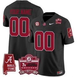 Men Women Youth Alabama Crimson Tide Nick Saban 7x Champions Patch Vapor Custom Jersey All Stitched Black