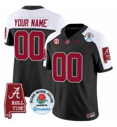 Men Women Youth Alabama Crimson Tide Rose Bowl Patch Vapor Limited Custom Jersey All Stitched Black Aternate