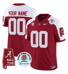 Men Women Youth Alabama Crimson Tide Rose Bowl Patch Vapor Limited Custom Jersey All Stitched Crimson Aternate