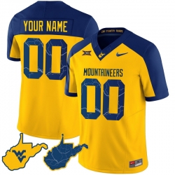 Men Women Youth West Virginia Mountaineers 2024 Country Roads Custom Jersey All Stitched Alternate