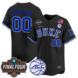 Men Women Youth Duke Blue Devils 2025 Final Four Patch Vapor Baseball Custom Jersey All Stitched Black