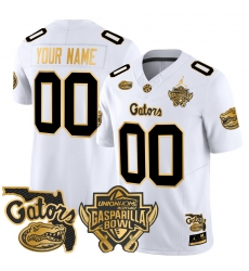 Men Women Youth Florida Gators 2024 Gasparilla Bowl Patch Gold Vapor Limited Custom Jersey All stitched White Gold Men Women Youth Florida Gators 2024 Gasparilla Bowl Patch Gold Vapor Limited Custom Jersey All stitched White Gold