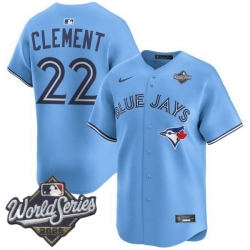 Men Toronto Blue Jays 22 Ernie Clement Light Blue Cool Base Stitched Baseball Jersey