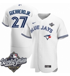 Men Toronto Blue Jays 27 Vladimir Guerrero Jr Men Nike White Home 2020 Flex Base Player MLB Jersey