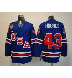 Men USA 43 Quinn Hughes Royal 2025 2026 Stitched Jersey Men USA 43 Quinn Hughes Royal 2025 2026 Stitched Jersey
