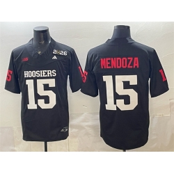 Men Indiana Hoosiers 15 Fernando Mendoza Black F U S E  2026 Patch Stitched Basketball Jersey