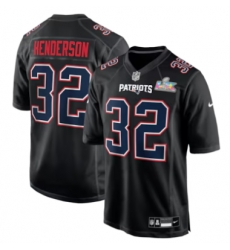 TreVeyon Henderson New England Patriots Nike Super Bowl LX Patch Carbon Fashion Game Jersey Black TreVeyon Henderson New England Patriots Nike Super Bowl LX Patch Carbon Fashion Game Jersey Black