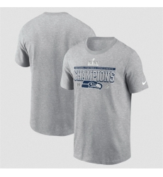 Men Seattle Seahawks Heather Gray 2025 NFC Champions Locker Room Trophy Collection T Shirt Men Seattle Seahawks Heather Gray 2025 NFC Champions Locker Room Trophy Collection T Shirt